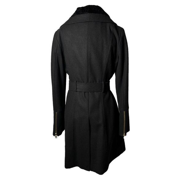 Guess Womens M Wool Blend Faux Lined Mid Length Classic Coat timeless - Picture 6 of 16